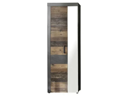 Irwin Kledingkast 2 Deuren, Grijs Matera Decor, Old Wood Decor.
