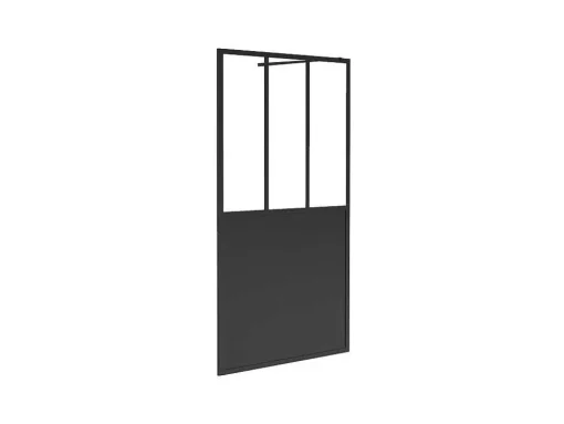 Italiaanse Douchewand Mat Zwart Met Werkplaatsstijl - 140 X 200 Cm - Urbanik