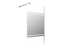 Italiaanse Douchewand Mat Zwart Met Spiegeleffect - 120 X 200 Cm - Zenado