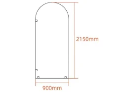 Italiaanse Douchewand Ronde Hoeken - 90 X 215 Cm - Airlie