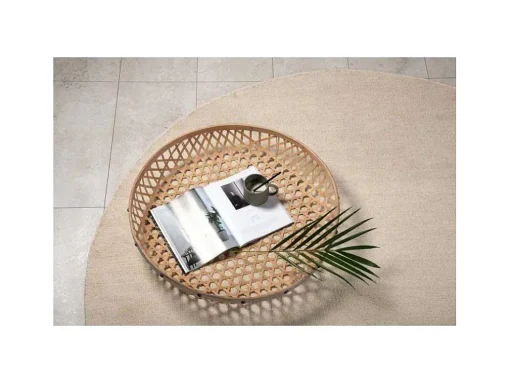 Jaipur Vloerkleed O200 Cm Wol Beige.