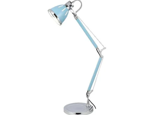 Jerona Tafellamp, Blauw, Chroom, 21X21X86 Cm, Epikasa