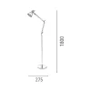 Jerona Vloerlamp, Blauw, Chroom, 27,5X27,5X180 Cm, Epikasa