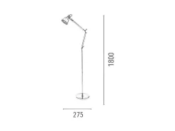Jerona Vloerlamp, Blauw, Chroom, 27,5X27,5X180 Cm, Epikasa
