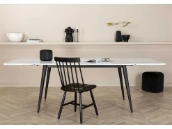 Jimmy Eetkamertafel 90X150/240Cm Met Extra Plaat Hpl Wit.