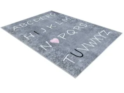 Junior 52106.801 Tapijt Wasbaar Alfabet Voor Kinderen Antislip - Grijs 120X170 Cm