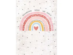 Junior 51300.802 Tapijt Wasbaar Regenboog, Stippen Voor Kinderen Antis 160X220 Cm