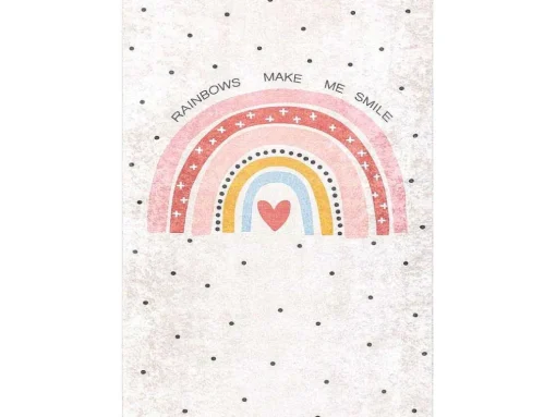 Junior 51300.802 Tapijt Wasbaar Regenboog, Stippen Voor Kinderen Antis 160X220 Cm