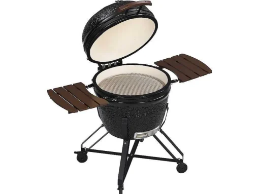 Kamado-Houtskoolbarbecue Van Keramiek En Bamboe 67 X 85 X 120 Cm - Ayumi