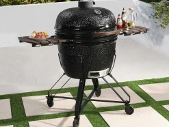 Kamado-Houtskoolbarbecue Van Keramiek En Bamboe 67 X 85 X 120 Cm - Ayumi