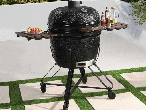Kamado-Houtskoolbarbecue Van Keramiek En Bamboe 67 X 85 X 120 Cm - Ayumi