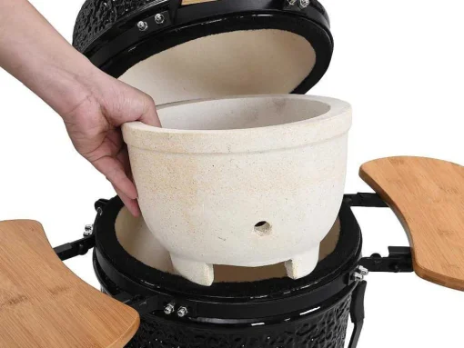 Kamado-Houtskoolbarbecue Van Keramiek En Bamboe 32 X 52 X 94 Cm - Eriko