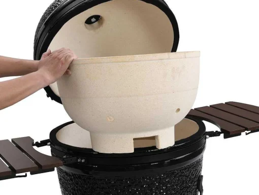 Kamado-Houtskoolbarbecue Van Keramiek En Bamboe 67 X 85 X 120 Cm - Ayumi