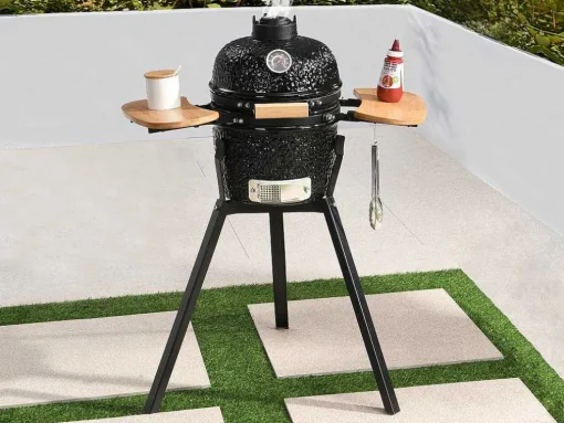 Kamado-Houtskoolbarbecue Van Keramiek En Bamboe 32 X 52 X 94 Cm - Eriko