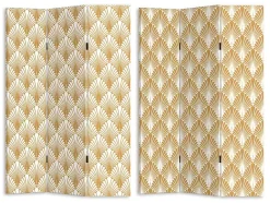Kamerscherm Met Art-Decoprint 3 Delen Luxor - Mdf - L.120 X H.180 Cm - Goudkleurig