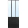 Kamerscherm Met Spiegel Coventry - Industriele Stijl - Metaal - H180Xl122Cm - Zwart