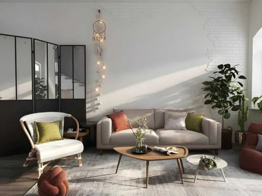 Kamerscherm Met Spiegel Coventry - Industriele Stijl - Metaal - H180Xl122Cm - Zwart