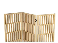 Kamerscherm Van Rotan Met 3 Luien - L140 X H180 Cm - Naturel - Gideon