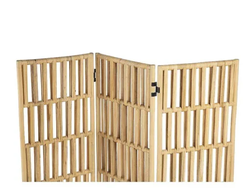 Kamerscherm Van Rotan Met 3 Luien - L140 X H180 Cm - Naturel - Gideon
