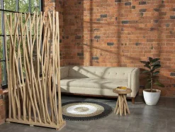 Kamerscherm Van Teakhout - B100 X D25 X H180 Cm - Naturel - Gayana
