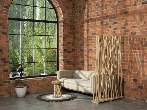 Kamerscherm Van Teakhout - B100 X D25 X H180 Cm - Naturel - Gayana