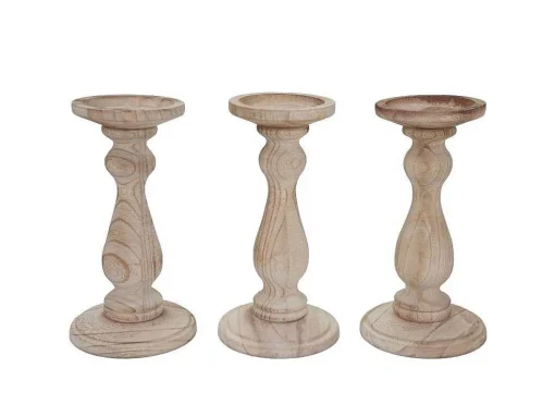 Kandelaar H361 (Set Van 3), Naturel Bruin