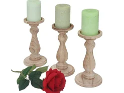 Kandelaar H361 (Set Van 3), Naturel Bruin