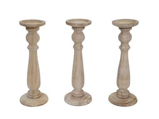 Kandelaar H360 (Set Van 3), Naturel Bruin