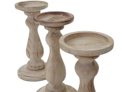 Kandelaar H361 (Set Van 3), Naturel Bruin