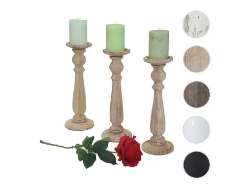 Kandelaar H360 (Set Van 3), Naturel Bruin