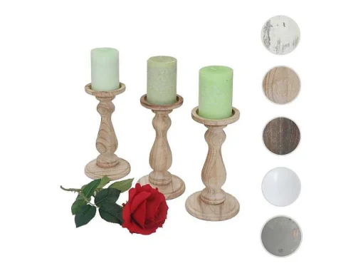 Kandelaar H361 (Set Van 3), Naturel Bruin