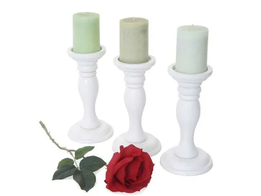 Kandelaar H361 (Set Van 3), Wit Gelakt