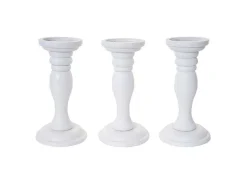 Kandelaar H361 (Set Van 3), Wit Gelakt