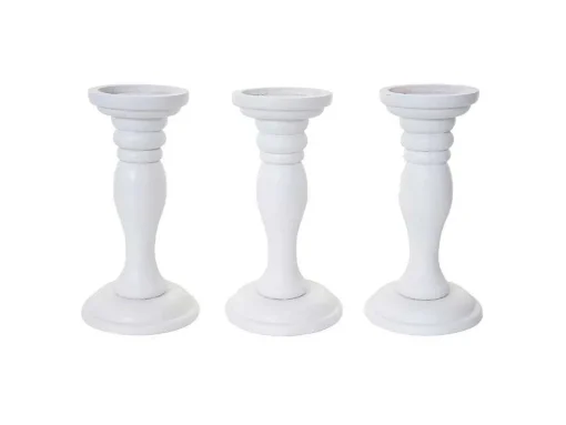 Kandelaar H361 (Set Van 3), Wit Gelakt