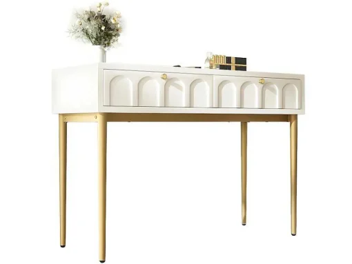 Kaptafel Met 2 Laden - In Spaanplaat - Wit