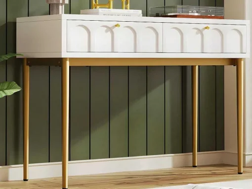 Kaptafel Met 2 Laden - In Spaanplaat - Wit