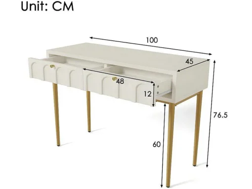 Kaptafel Met 2 Laden - In Spaanplaat - Wit