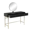 Kaptafel Met Spiegel En 2 Lades - Mdf En Staal - Zwart En Goud - Milavia Van Pascal Morabito