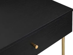 Kaptafel Met Spiegel En 2 Lades - Mdf En Staal - Zwart En Goud - Milavia Van Pascal Morabito