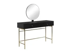 Kaptafel Met Spiegel En 2 Lades - Mdf En Staal - Zwart En Goud - Milavia Van Pascal Morabito