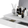 Kaptafel Met Spiegel En Ledverlichting - 2 Lades - Glanzend Wit - Jineza