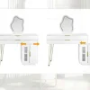 Kaptafel Met Spiegel En Led-Verlichting - 2 Lades En Een Uitneembare Kast - Wit (Kruk Niet Inbegrepen)