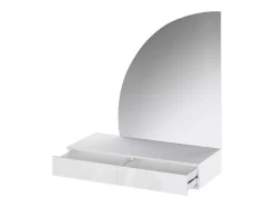 Kaptafel Met Spiegel En Ledverlichting - 2 Lades - Glanzend Wit - Jineza