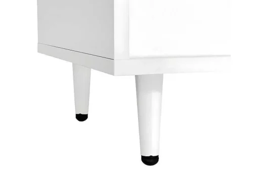 Kaptafel Met Spiegel En Led-Verlichting - 2 Lades En Een Uitneembare Kast - Wit (Kruk Niet Inbegrepen)