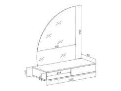 Kaptafel Met Spiegel En Ledverlichting - 2 Lades - Glanzend Wit - Jineza