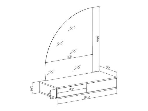 Kaptafel Met Spiegel En Ledverlichting - 2 Lades - Glanzend Wit - Jineza