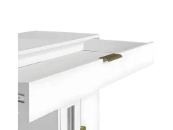 Kaptafel Met Spiegel En Led-Verlichting - 2 Lades En Een Uitneembare Kast - Wit (Kruk Niet Inbegrepen)