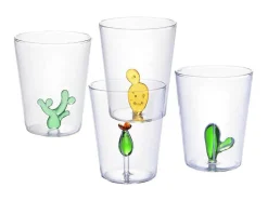 Karaf + Set Van 4 Glazen Met Cactus - Puntia