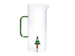 Karaf Met Kerstboom In Glas - Transparant En Groen - O14,5 X H24 - Mannie
