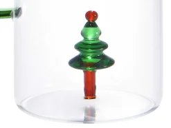 Karaf Met Kerstboom In Glas - Transparant En Groen - O14,5 X H24 - Mannie